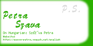 petra szava business card